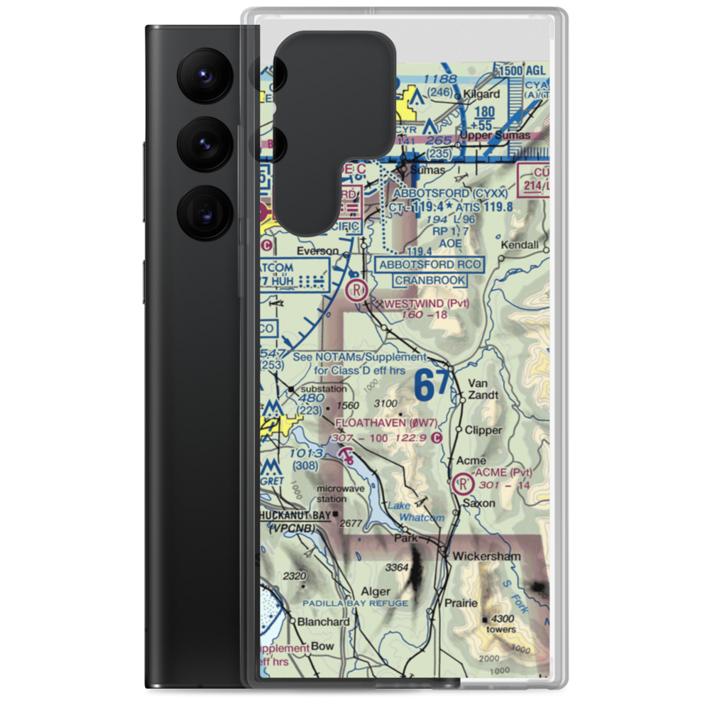 Riverside Airport (4WA8) VFR Sectional Samsung Case Samsung Galaxy S22 Ultra model shown