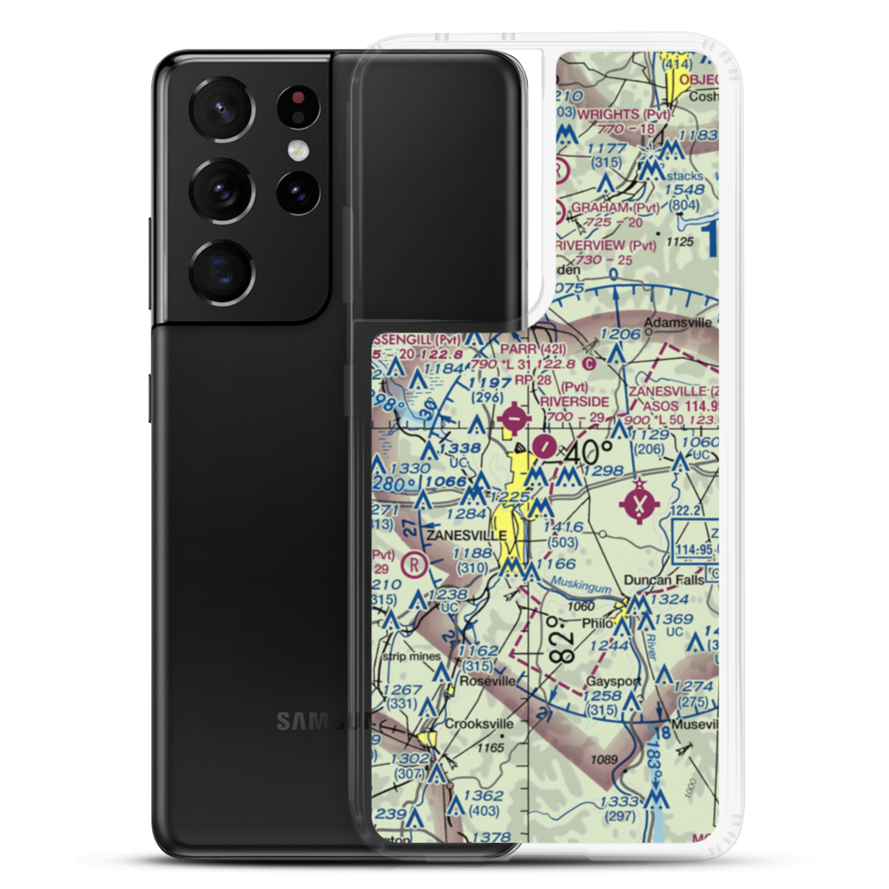 Riverside Airport (OH36) VFR Sectional Samsung Case Samsung Galaxy S21 Ultra model shown