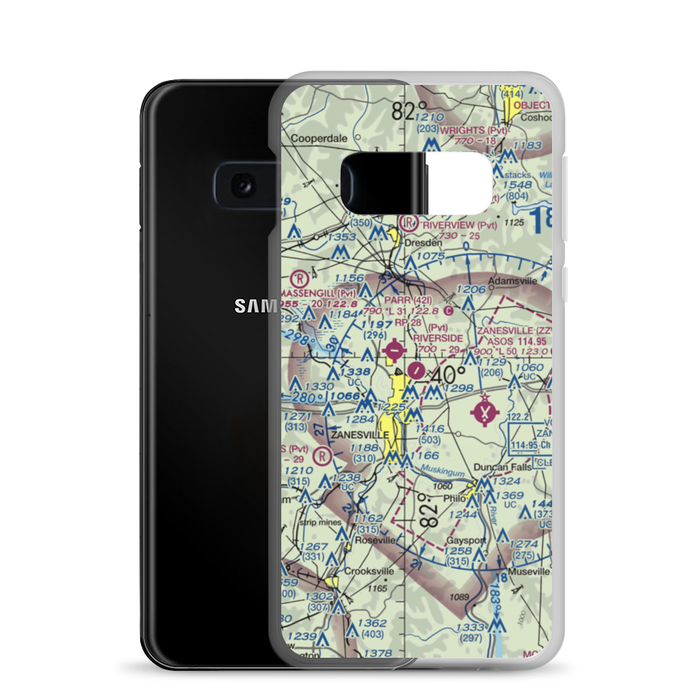 Riverside Airport (OH36) VFR Sectional Samsung Case Samsung Galaxy S10e model shown