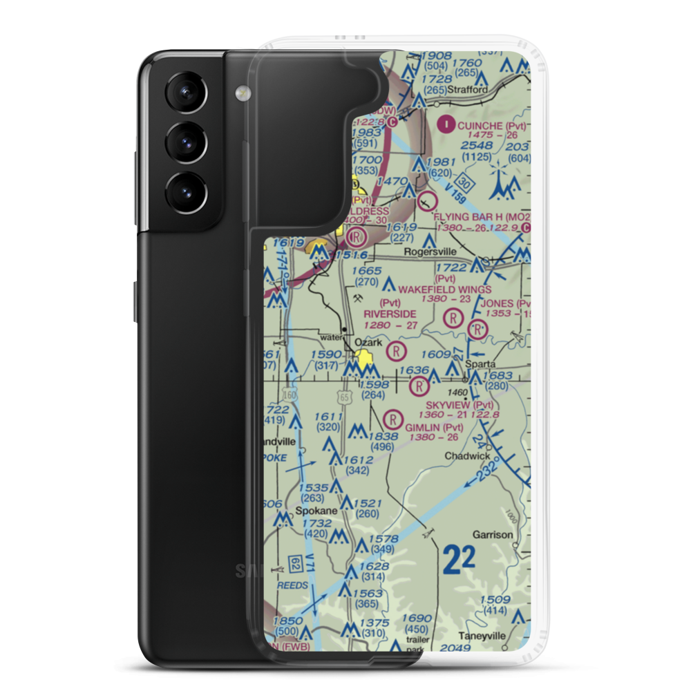 Riverside Landings Airport (6MO7) VFR Sectional Samsung Case Samsung Galaxy S21 Plus model shown