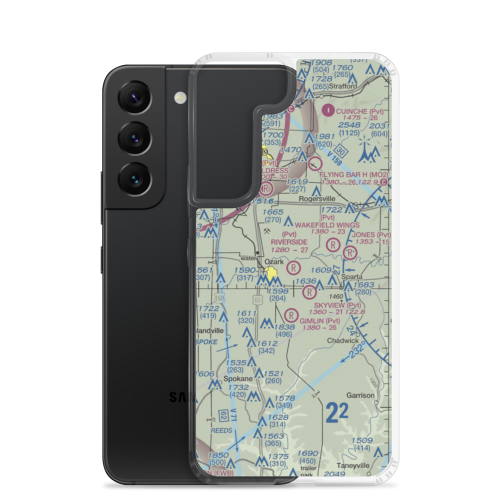 Riverside Landings Airport (6MO7) VFR Sectional Samsung Case Samsung Galaxy S22 model shown