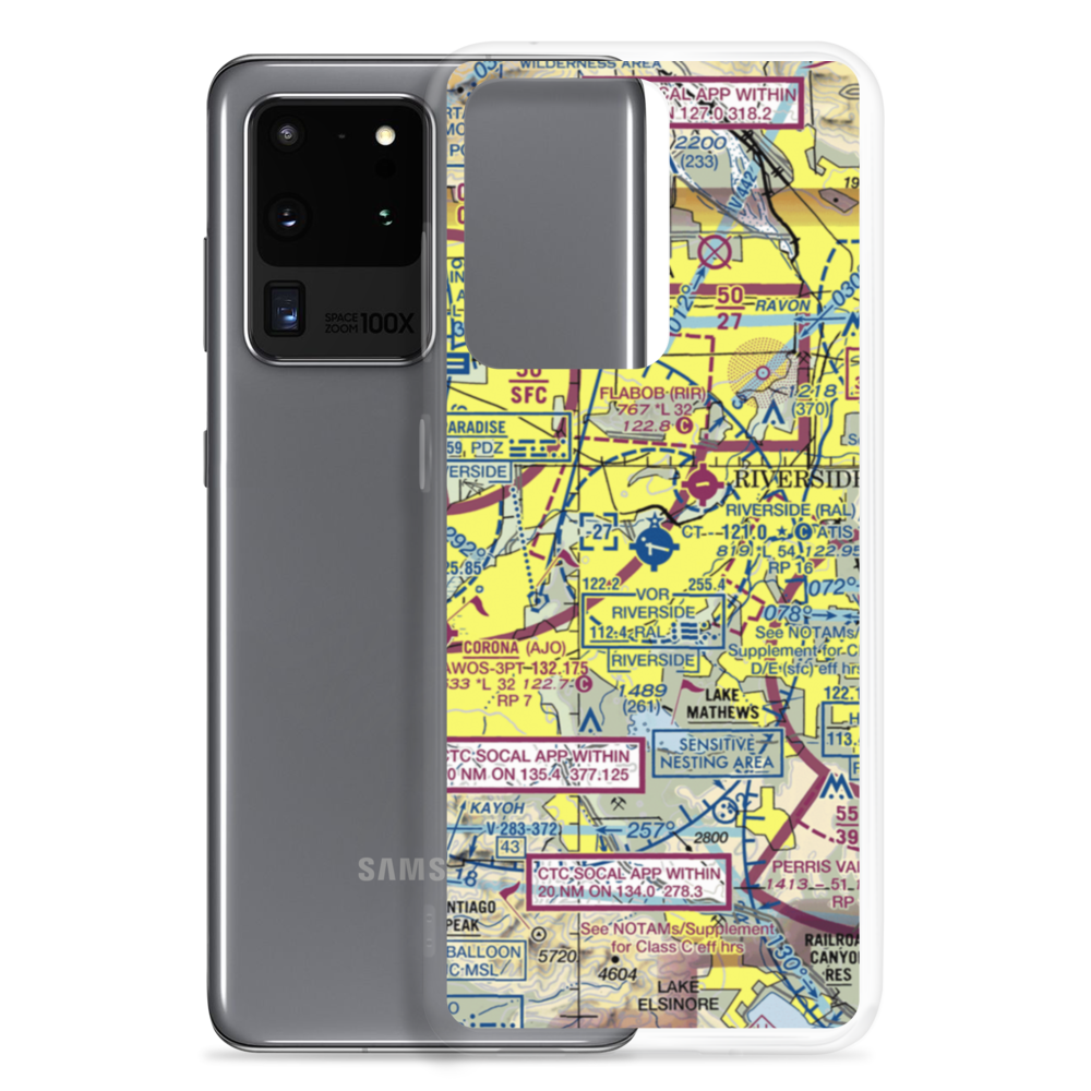 Riverside Municipal Airport (RAL) VFR Sectional Samsung Case Samsung Galaxy S20 Ultra model shown