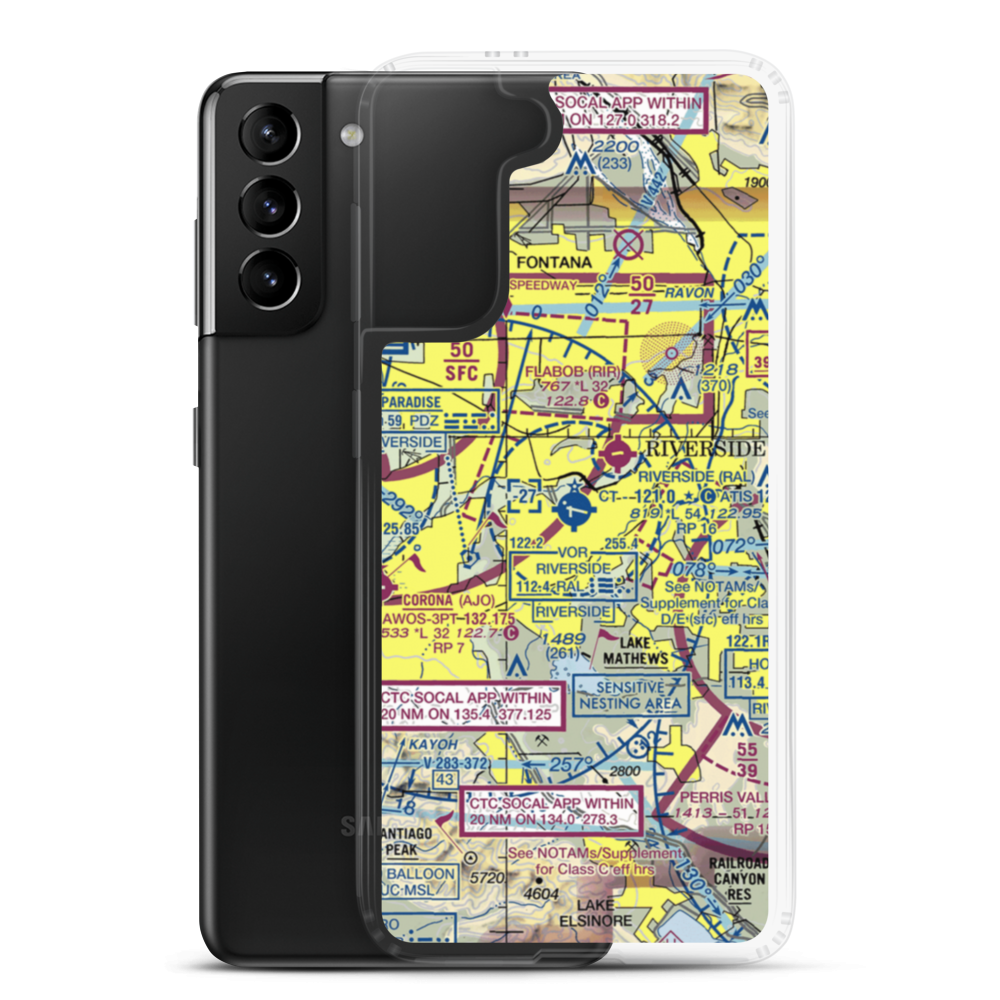 Riverside Municipal Airport (RAL) VFR Sectional Samsung Case Samsung Galaxy S21 Plus model shown