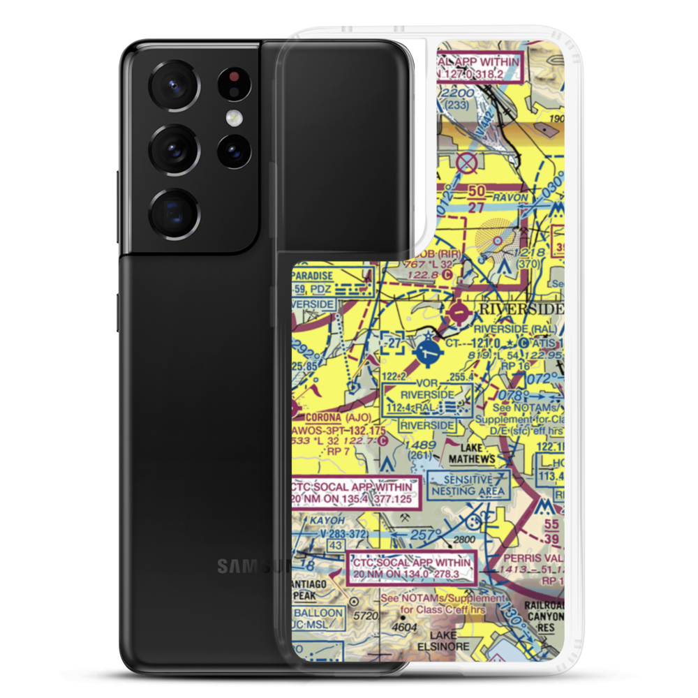 Riverside Municipal Airport (RAL) VFR Sectional Samsung Case Samsung Galaxy S21 Ultra model shown