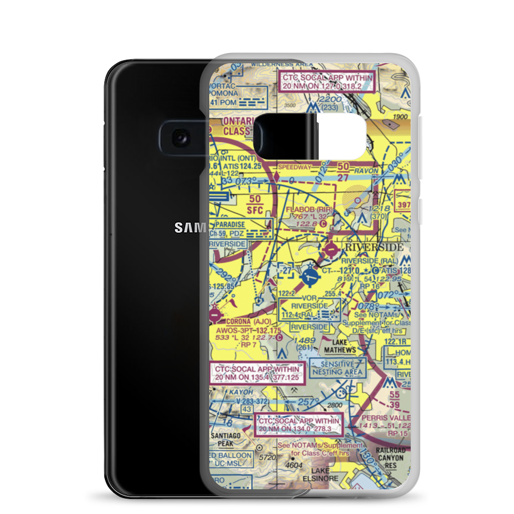 Riverside Municipal Airport (RAL) VFR Sectional Samsung Case Samsung Galaxy S10e model shown