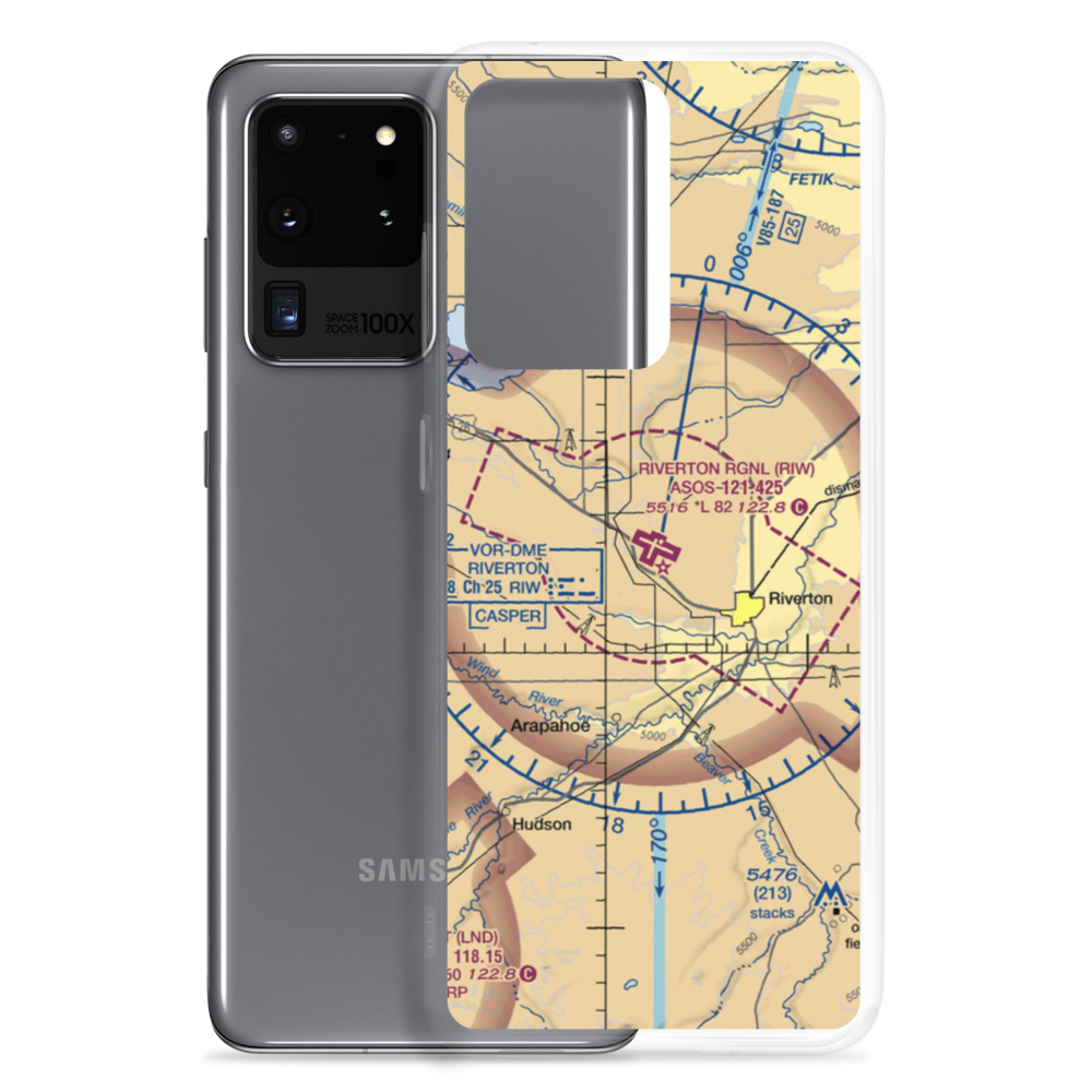 Riverton Regional Airport (RIW) VFR Sectional Samsung Case Samsung Galaxy S20 Ultra model shown