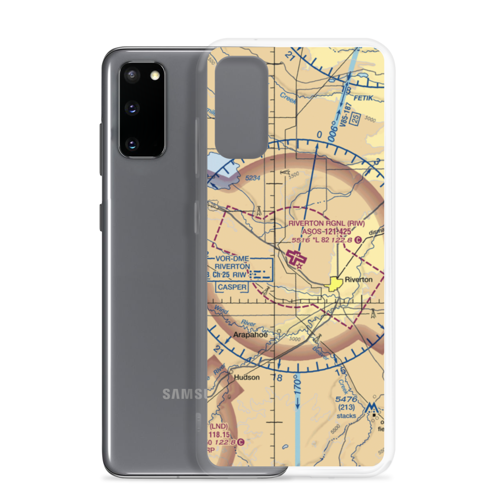 Riverton Regional Airport (RIW) VFR Sectional Samsung Case Samsung Galaxy S20 model shown
