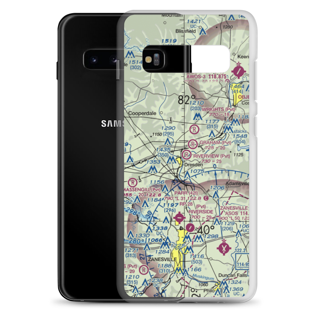 Riverview Airport (OA85) VFR Sectional Samsung Case Samsung Galaxy S10+ model shown