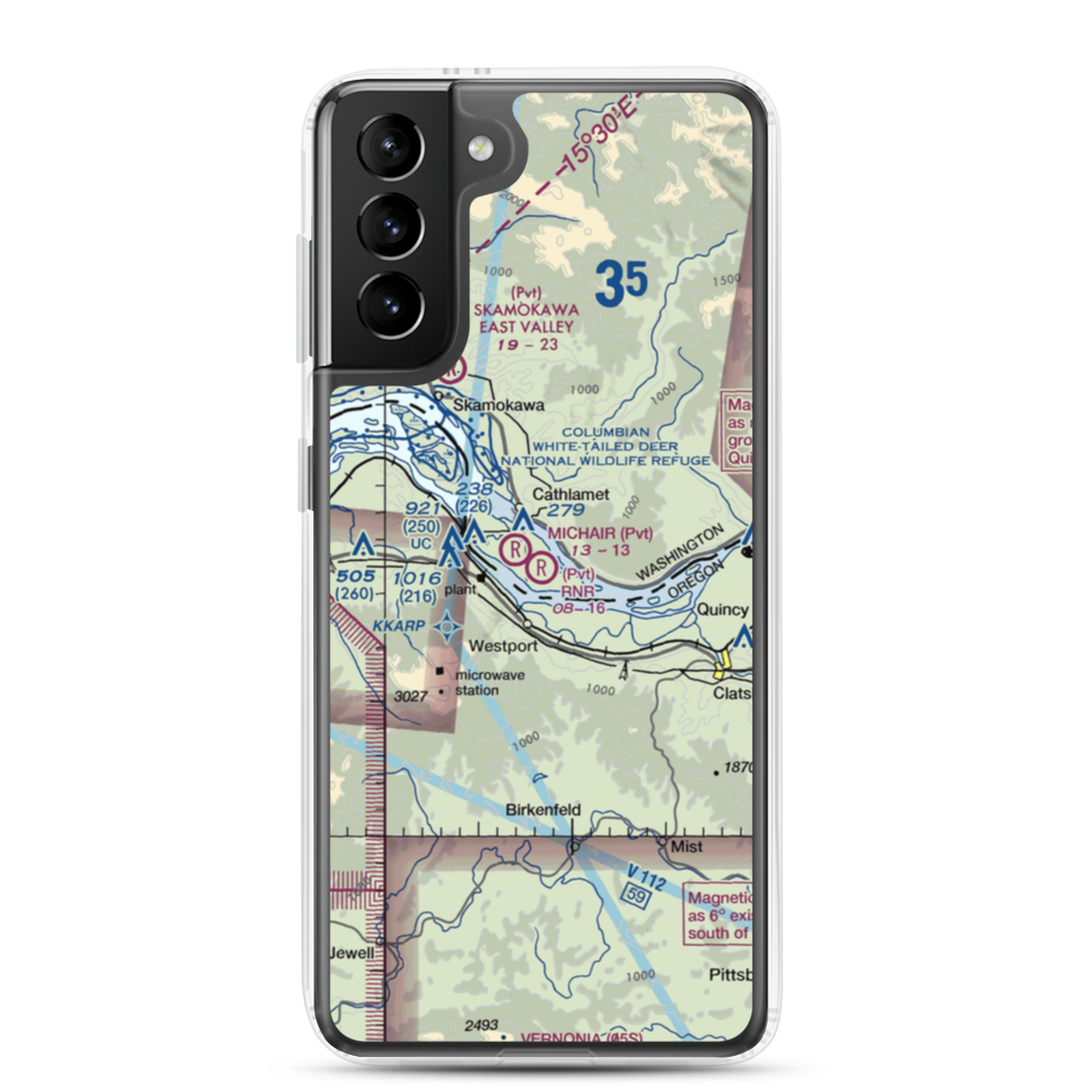 RNR Farms Airport (79WA) VFR Sectional Samsung Case Samsung Galaxy S21 Plus model shown