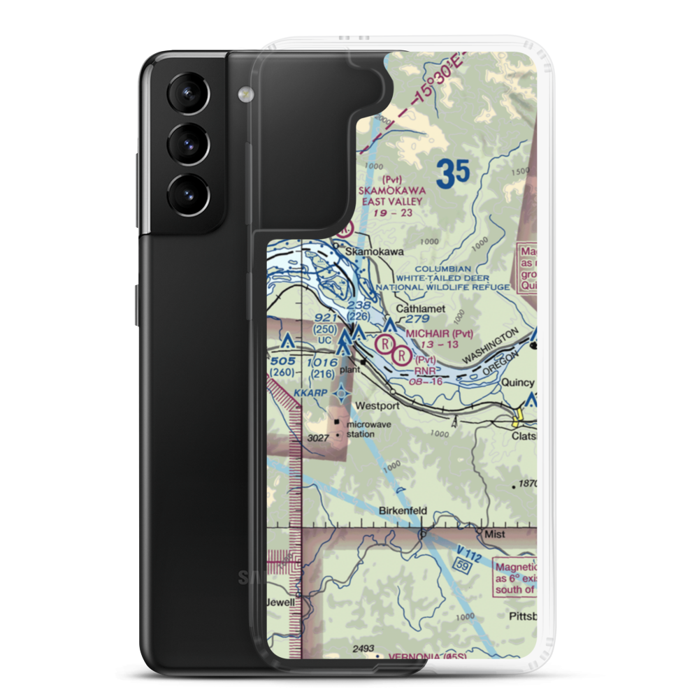 RNR Farms Airport (79WA) VFR Sectional Samsung Case Samsung Galaxy S21 Plus model shown