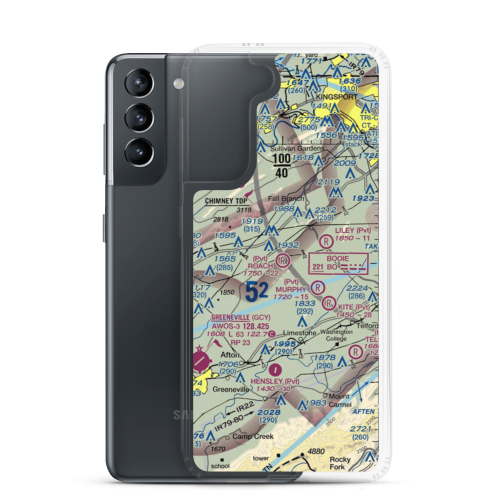 Roach Farm Airport (65TN) VFR Sectional Samsung Case Samsung Galaxy S21 model shown