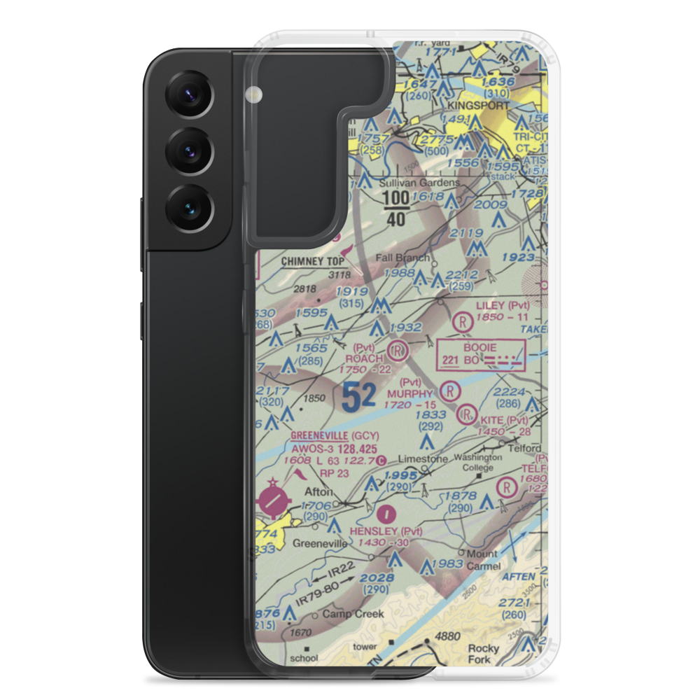 Roach Farm Airport (65TN) VFR Sectional Samsung Case Samsung Galaxy S22 Plus model shown