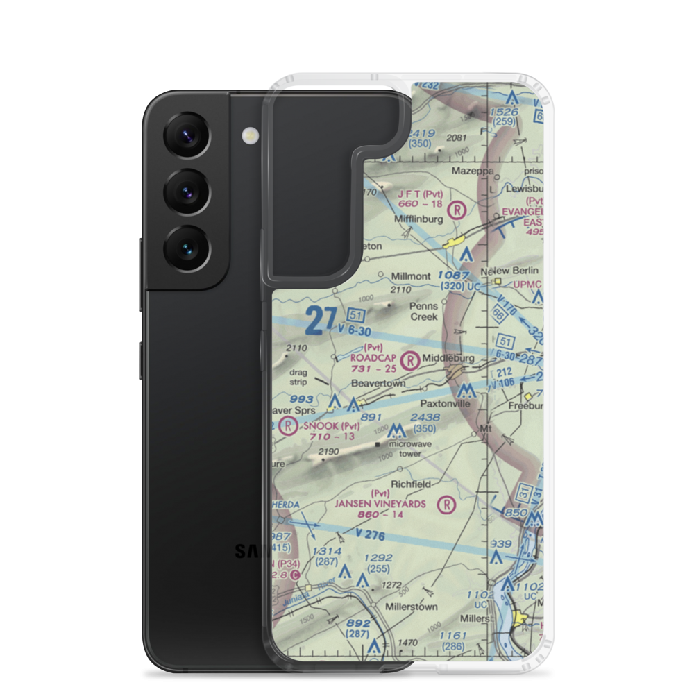 Roadcap Airport (37PA) VFR Sectional Samsung Case Samsung Galaxy S22 model shown