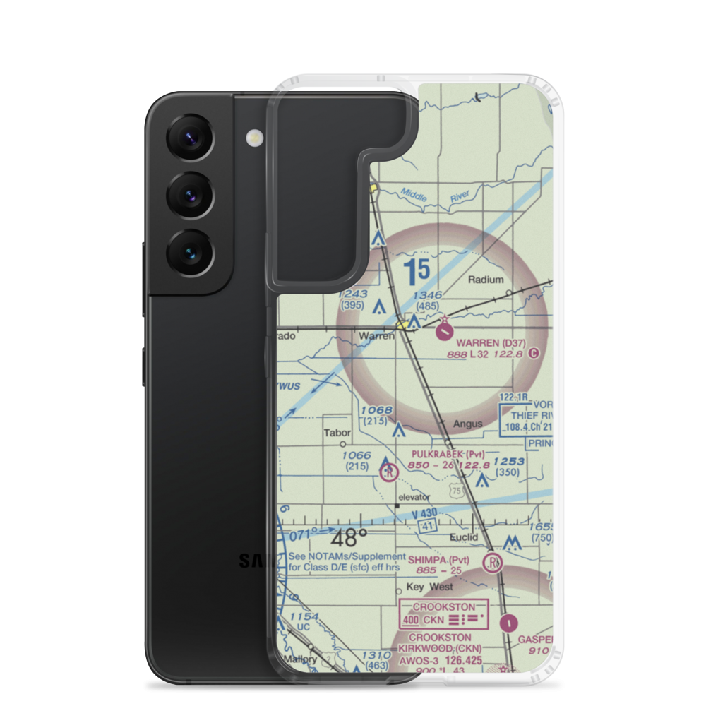 Roan Airport (MY01) VFR Sectional Samsung Case Samsung Galaxy S22 model shown