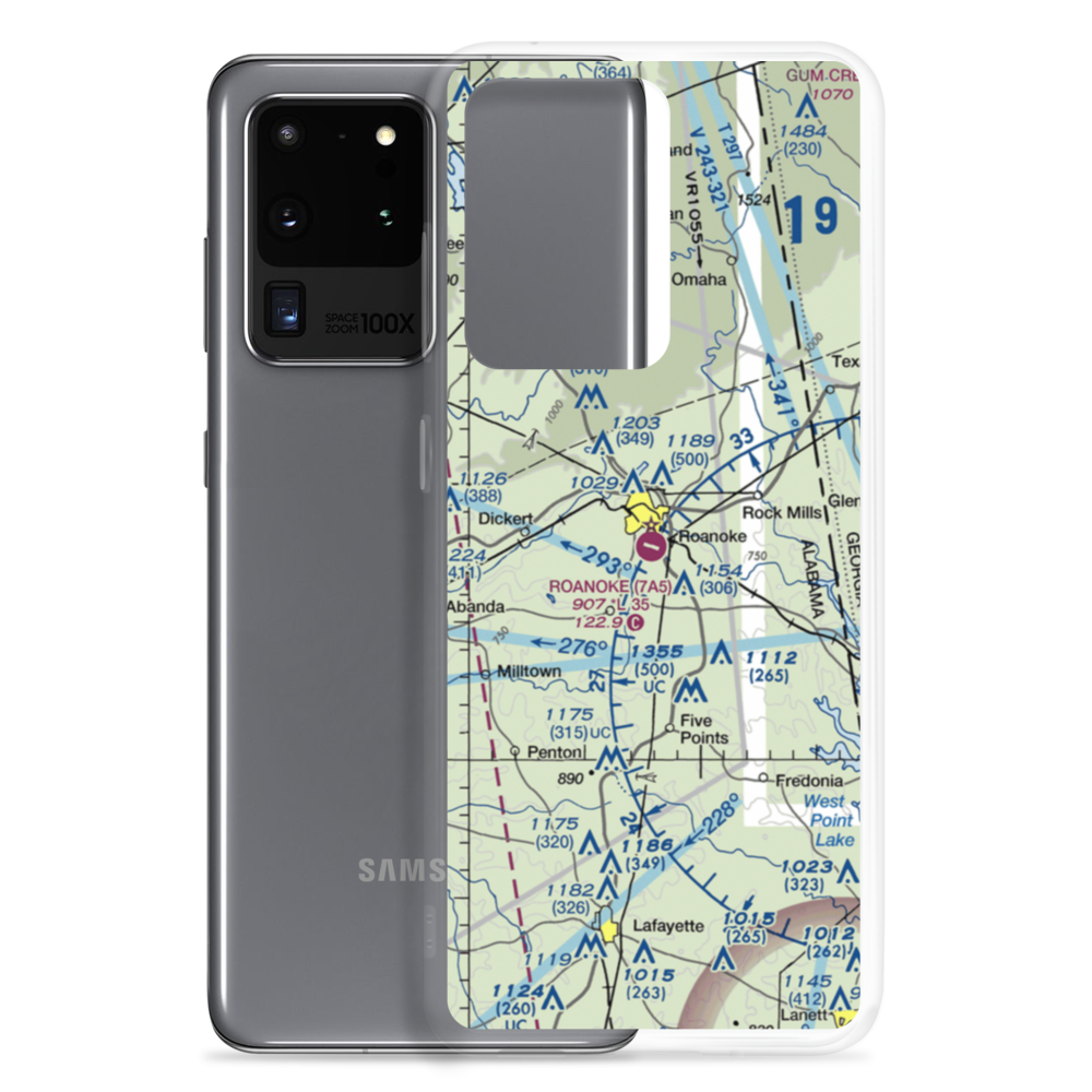 Roanoke Municipal Airport (7A5) VFR Sectional Samsung Case Samsung Galaxy S20 Ultra model shown