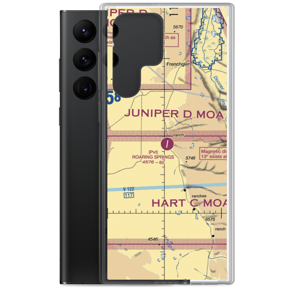 Roaring Springs Ranch Airport (OR10) VFR Sectional Samsung Case Samsung Galaxy S22 Ultra model shown