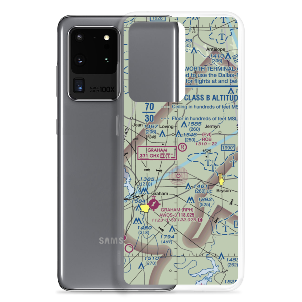 Rob Airport (95TS) VFR Sectional Samsung Case Samsung Galaxy S20 Ultra model shown