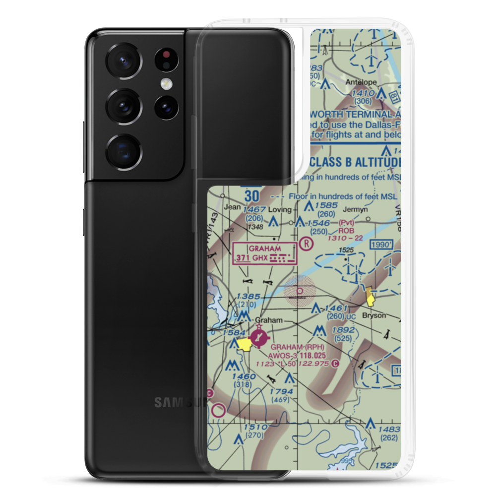 Rob Airport (95TS) VFR Sectional Samsung Case Samsung Galaxy S21 Ultra model shown
