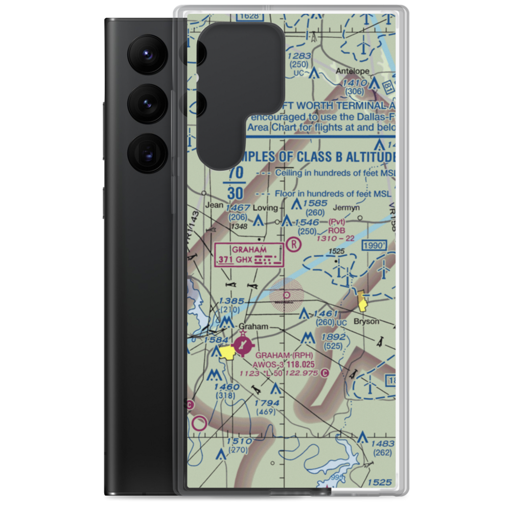Rob Airport (95TS) VFR Sectional Samsung Case Samsung Galaxy S22 Ultra model shown