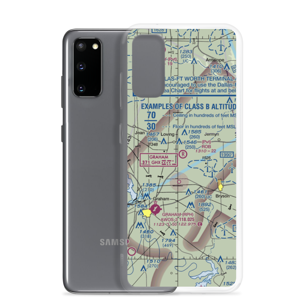 Rob Airport (95TS) VFR Sectional Samsung Case Samsung Galaxy S20 model shown