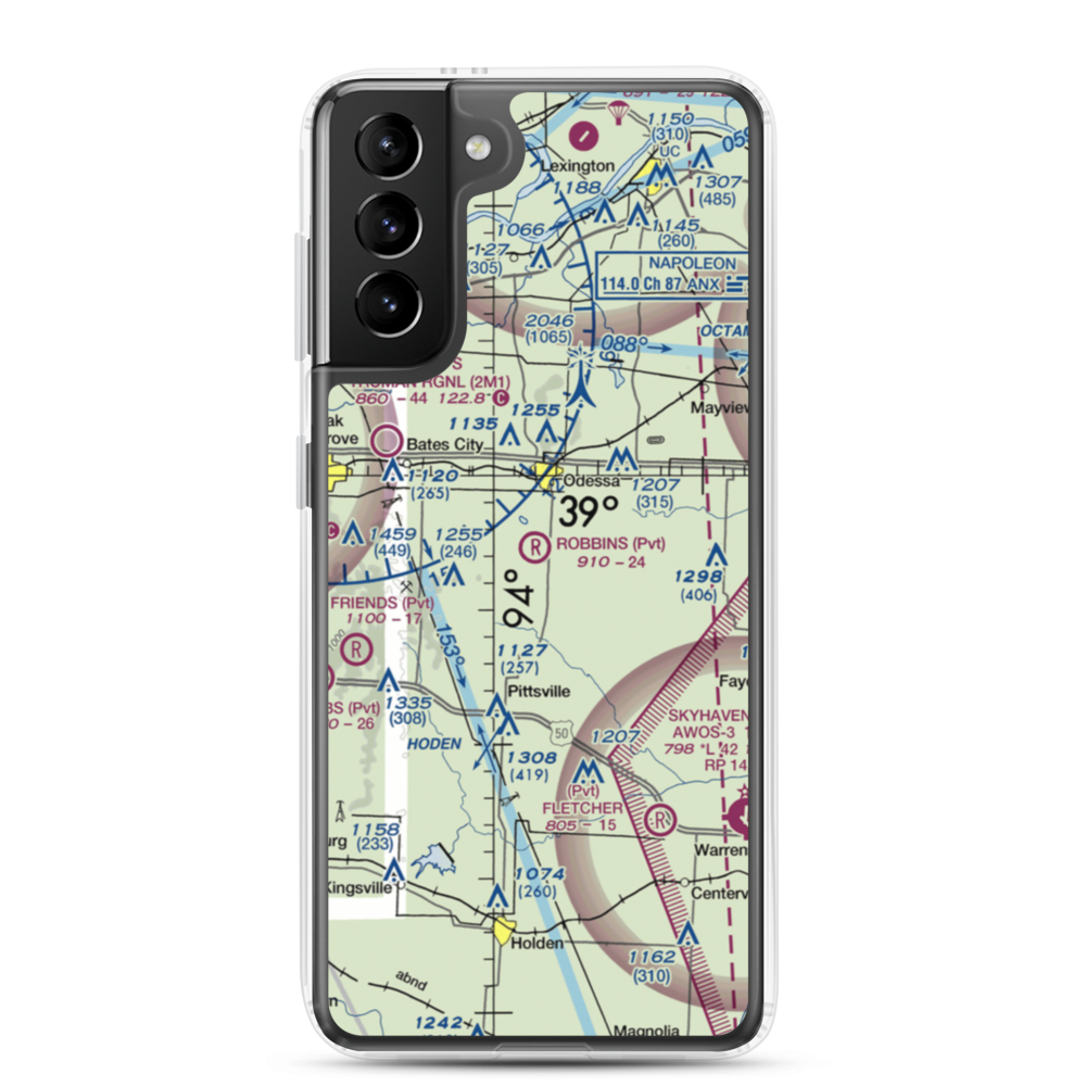 Robbins Airport (MU20) VFR Sectional Samsung Case Samsung Galaxy S21 Plus model shown