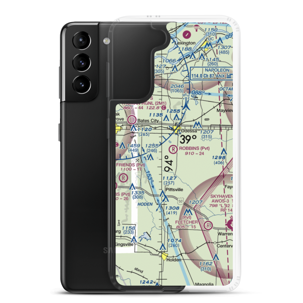 Robbins Airport (MU20) VFR Sectional Samsung Case Samsung Galaxy S21 Plus model shown