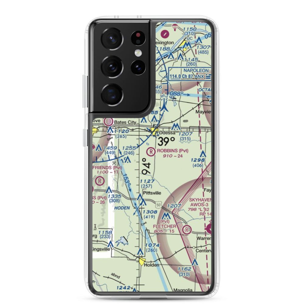 Robbins Airport (MU20) VFR Sectional Samsung Case Samsung Galaxy S21 Ultra model shown
