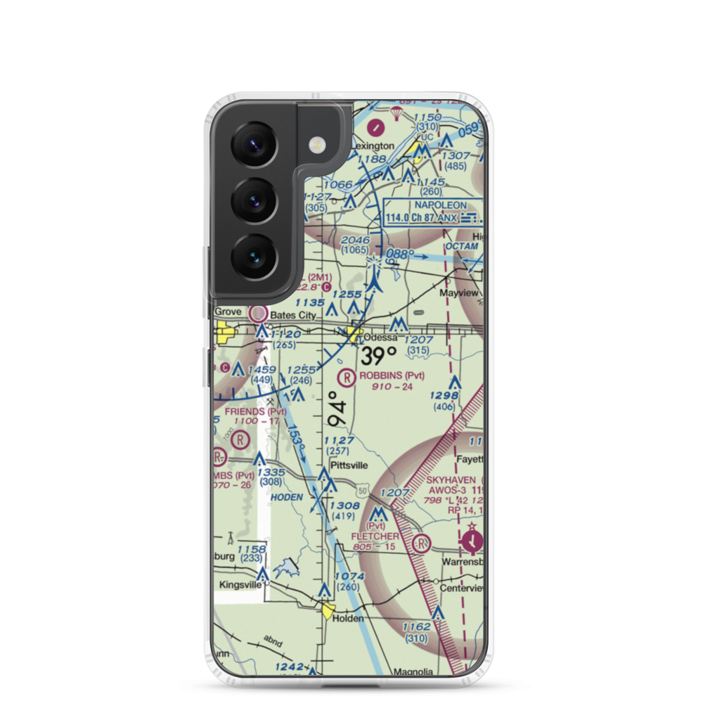 Robbins Airport (MU20) VFR Sectional Samsung Case Samsung Galaxy S22 model shown