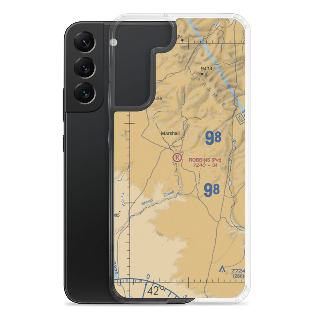 Robbins Airport (WY16) VFR Sectional Samsung Case Samsung Galaxy S22 Plus model shown