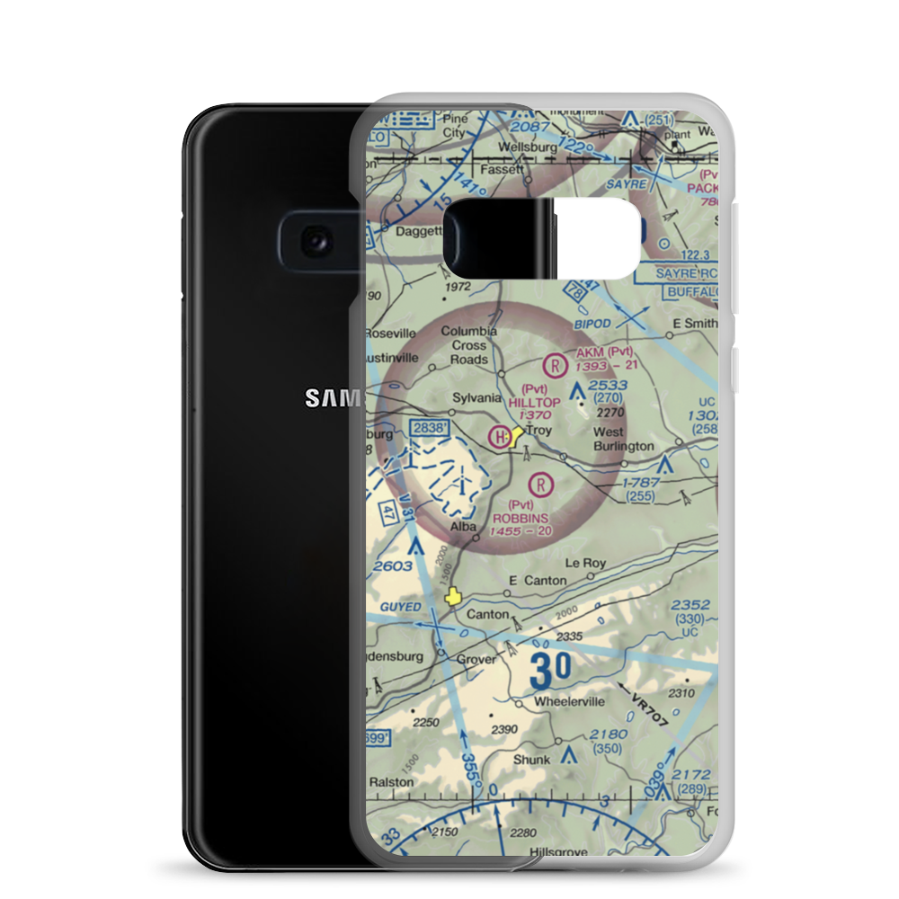 Robbins Farm Airport (0PA3) VFR Sectional Samsung Case Samsung Galaxy S10e model shown
