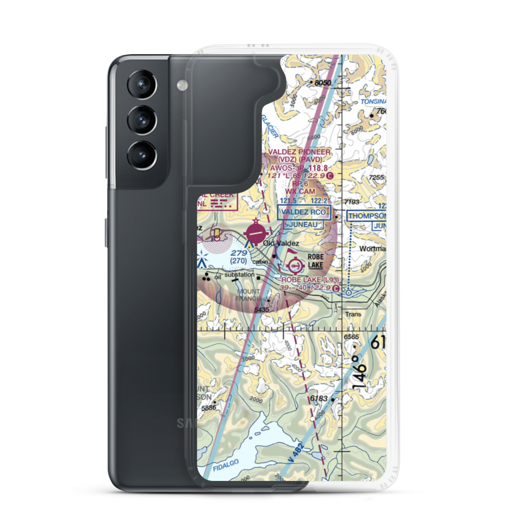 Robe Lake Seaplane Base (L93) VFR Sectional Samsung Case Samsung Galaxy S21 model shown