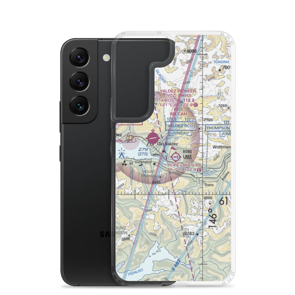 Robe Lake Seaplane Base (L93) VFR Sectional Samsung Case Samsung Galaxy S22 model shown