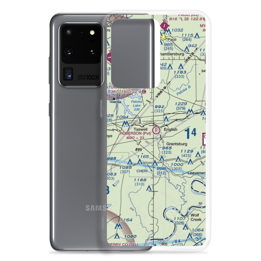 Roberson Airport (IN80) VFR Sectional Samsung Case Samsung Galaxy S20 Ultra model shown