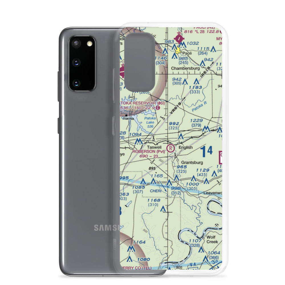 Roberson Airport (IN80) VFR Sectional Samsung Case Samsung Galaxy S20 model shown