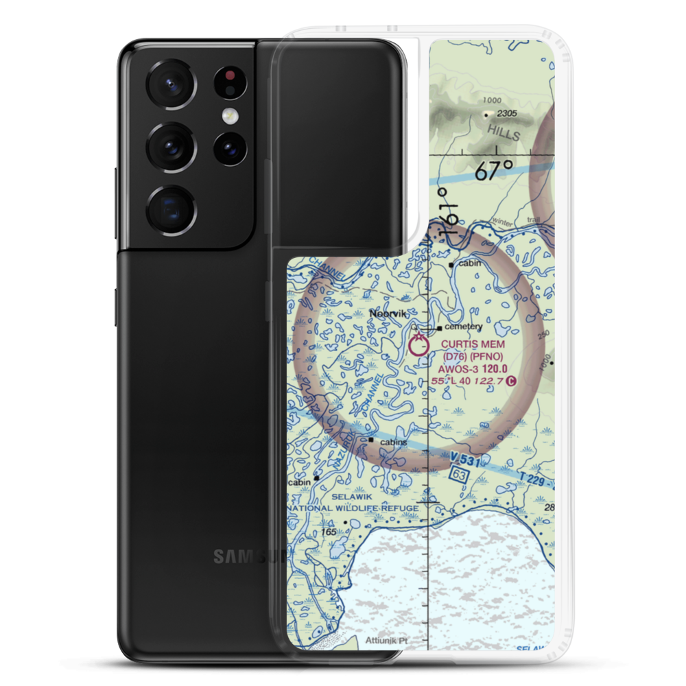 Robert (Bob) Curtis Memorial Airport (D76) VFR Sectional Samsung Case Samsung Galaxy S21 Ultra model shown