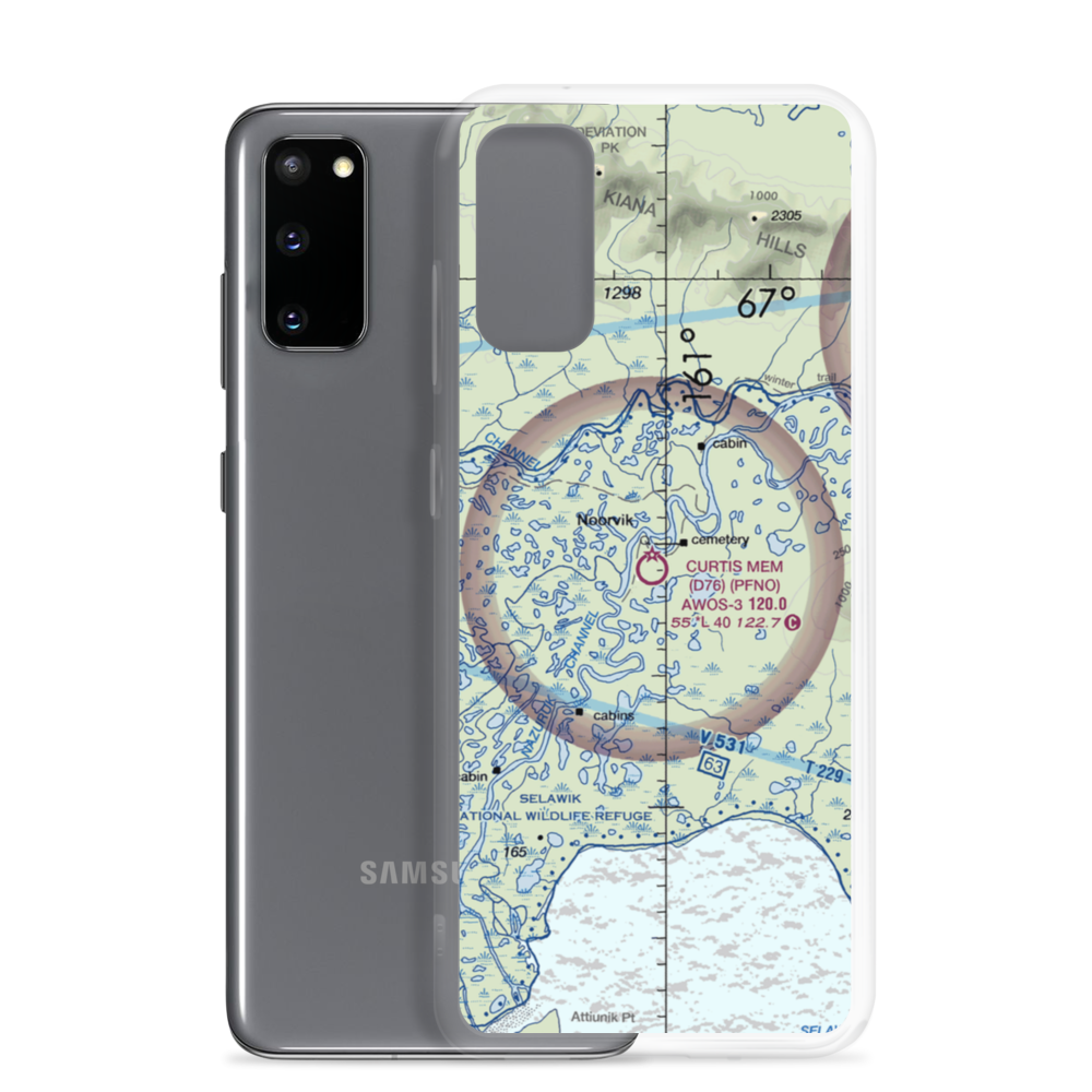 Robert (Bob) Curtis Memorial Airport (D76) VFR Sectional Samsung Case Samsung Galaxy S20 model shown