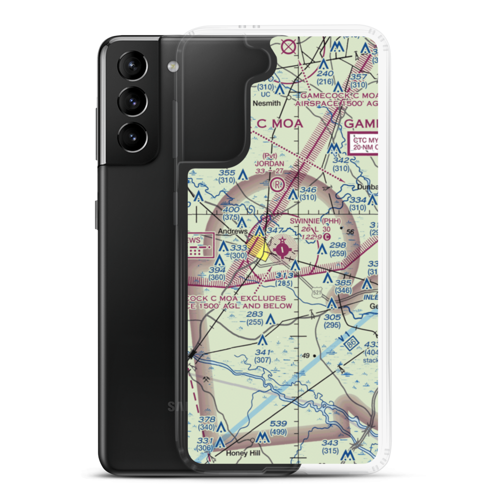 Robert F Swinnie Airport (PHH) VFR Sectional Samsung Case Samsung Galaxy S21 Plus model shown