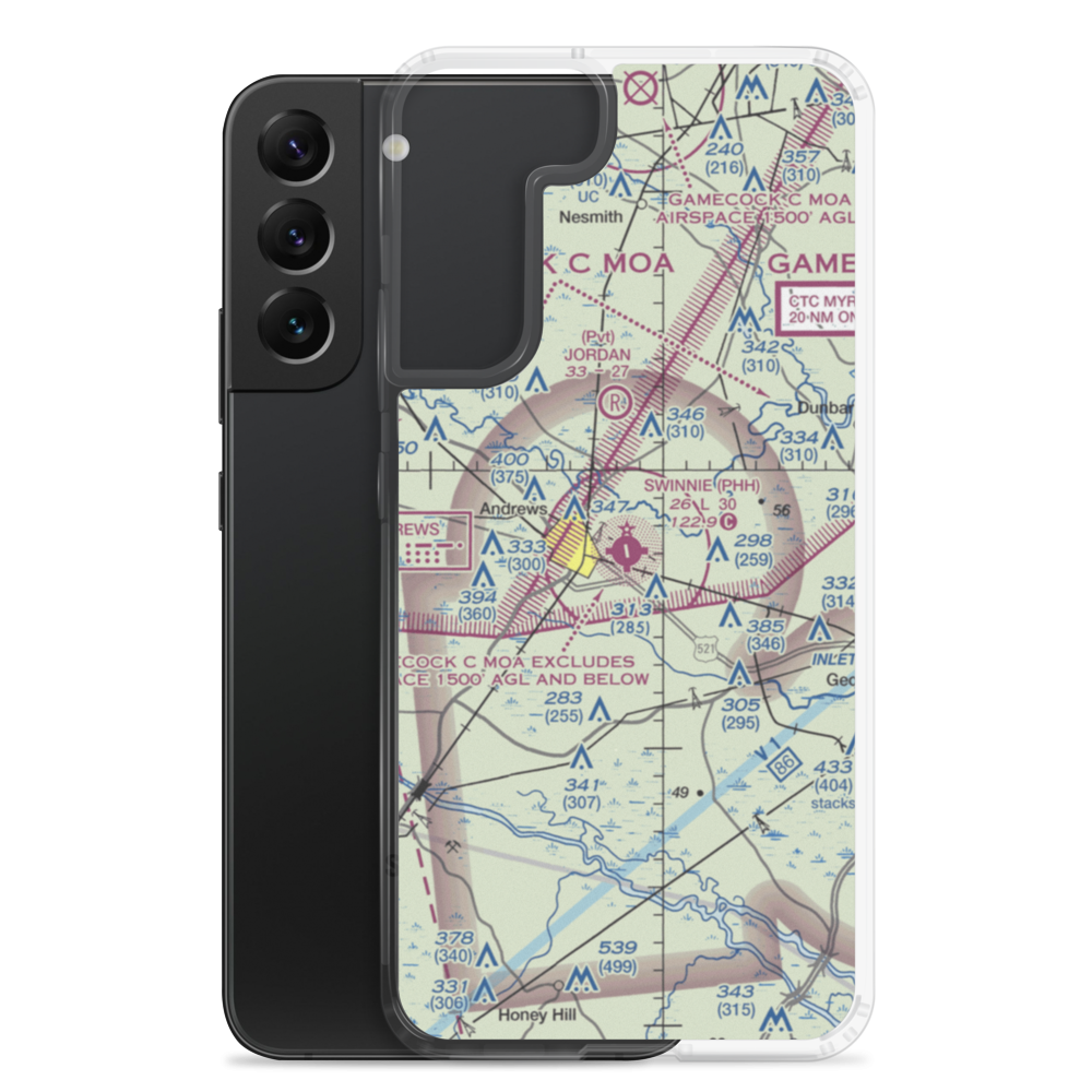 Robert F Swinnie Airport (PHH) VFR Sectional Samsung Case Samsung Galaxy S22 Plus model shown