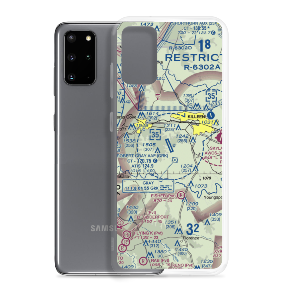 Robert Gray  Army Air Field Airport (GRK) VFR Sectional Samsung Case Samsung Galaxy S20 Plus model shown