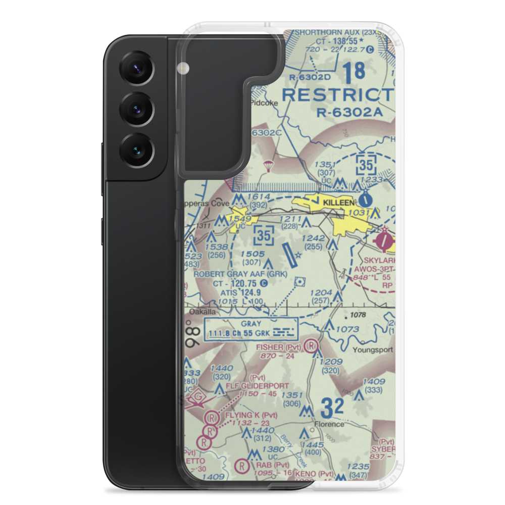 Robert Gray  Army Air Field Airport (GRK) VFR Sectional Samsung Case Samsung Galaxy S22 Plus model shown