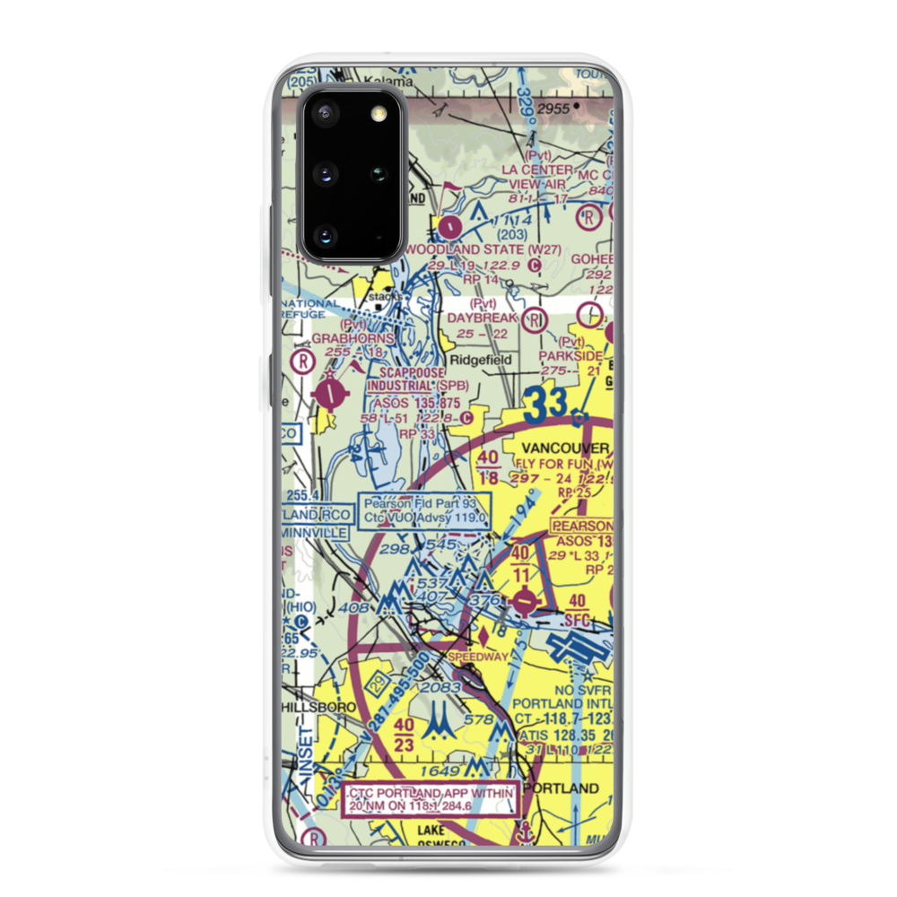Robert L Delanoy Airport (28WA) VFR Sectional Samsung Case Samsung Galaxy S20 Plus model shown