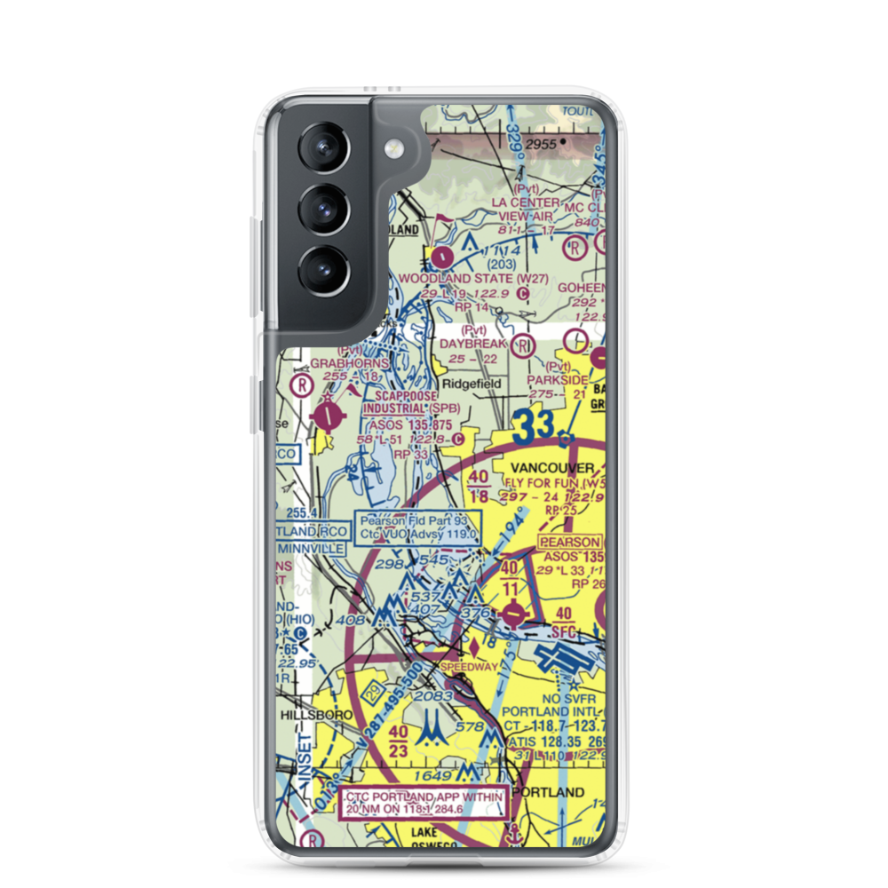 Robert L Delanoy Airport (28WA) VFR Sectional Samsung Case Samsung Galaxy S21 model shown