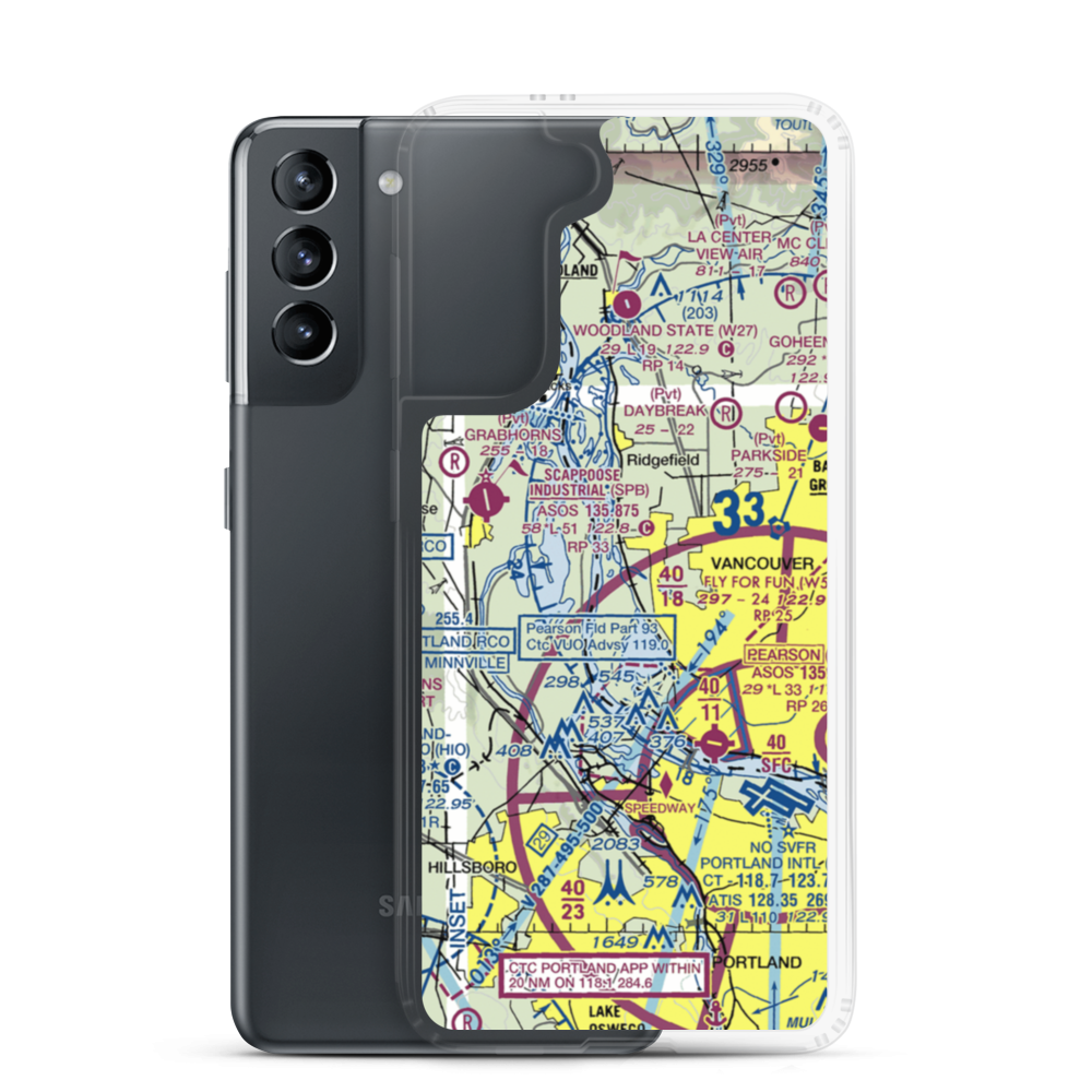 Robert L Delanoy Airport (28WA) VFR Sectional Samsung Case Samsung Galaxy S21 model shown