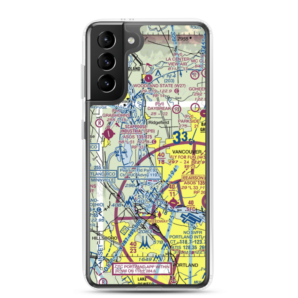 Robert L Delanoy Airport (28WA) VFR Sectional Samsung Case Samsung Galaxy S21 Plus model shown