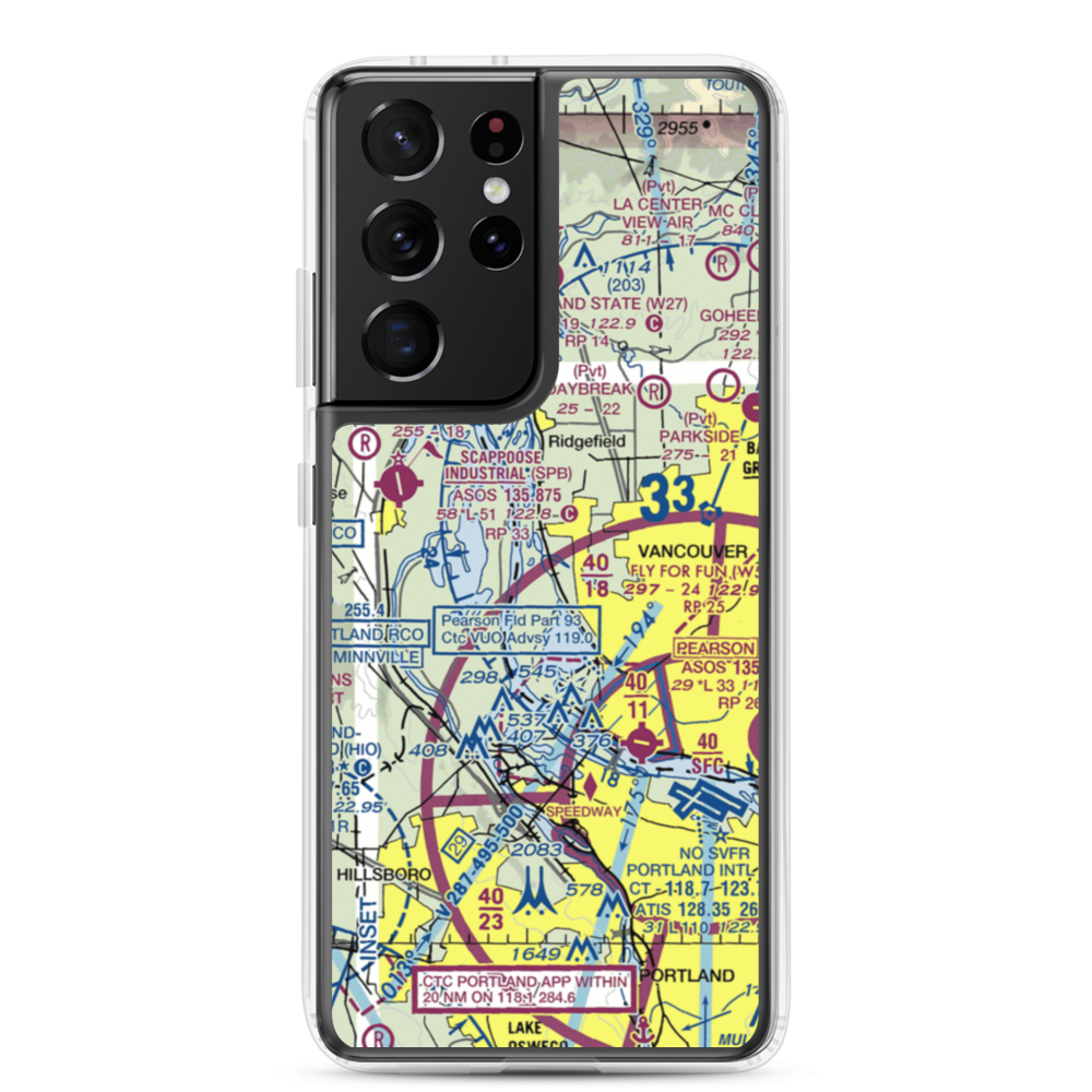 Robert L Delanoy Airport (28WA) VFR Sectional Samsung Case Samsung Galaxy S21 Ultra model shown
