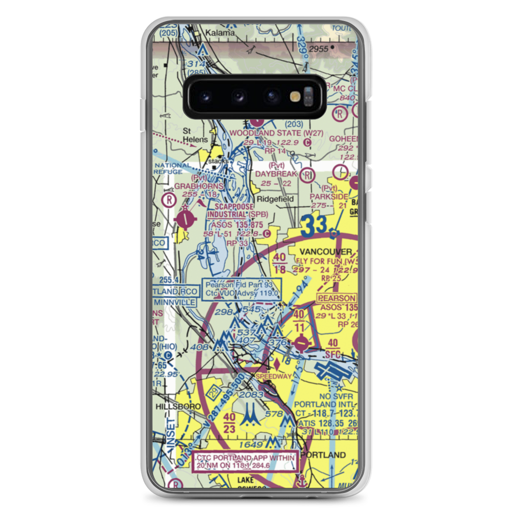 Robert L Delanoy Airport (28WA) VFR Sectional Samsung Case Samsung Galaxy S10+ model shown