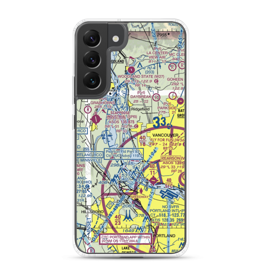 Robert L Delanoy Airport (28WA) VFR Sectional Samsung Case Samsung Galaxy S22 Plus model shown