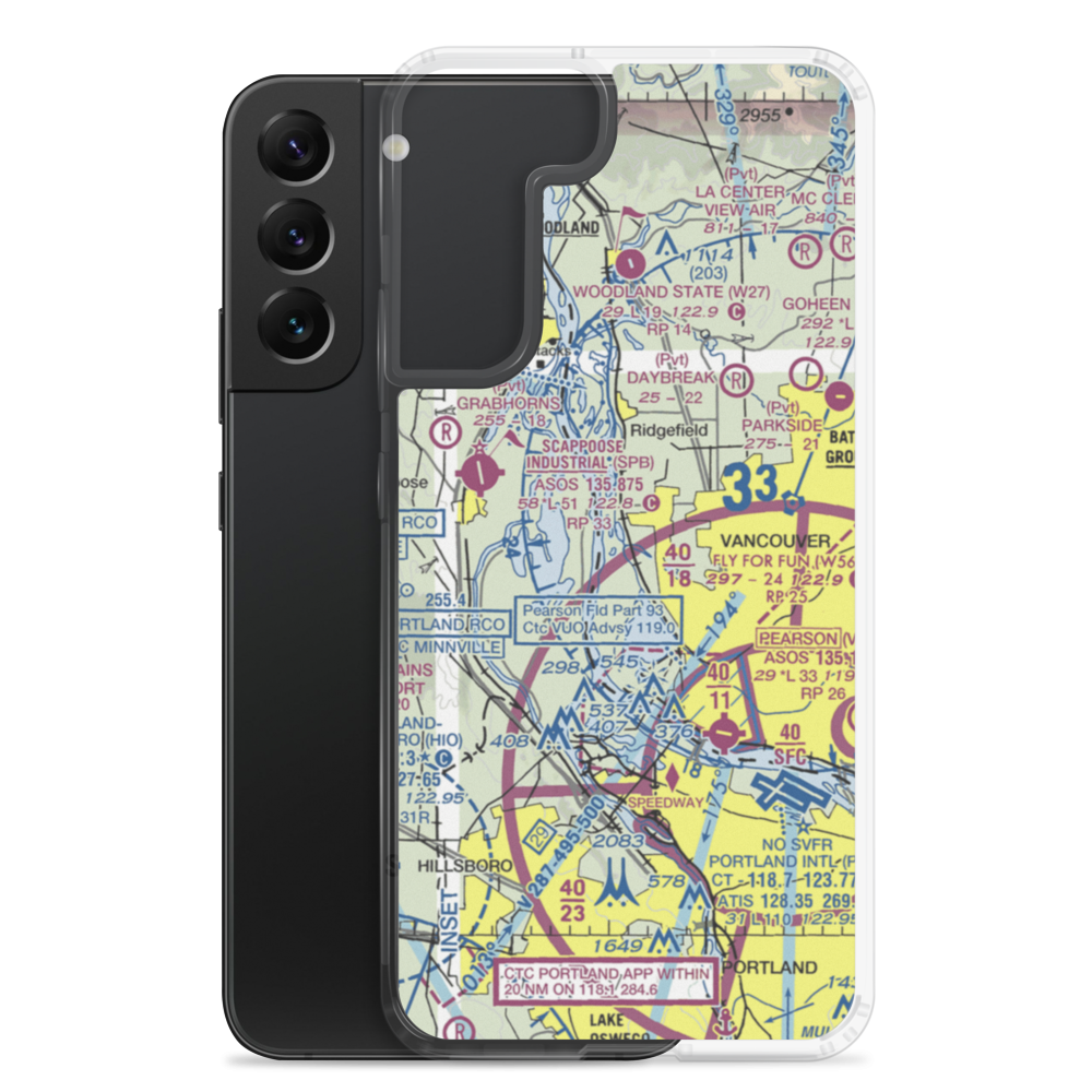Robert L Delanoy Airport (28WA) VFR Sectional Samsung Case Samsung Galaxy S22 Plus model shown