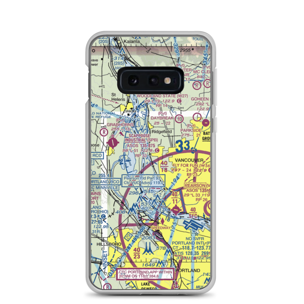 Robert L Delanoy Airport (28WA) VFR Sectional Samsung Case Samsung Galaxy S10e model shown