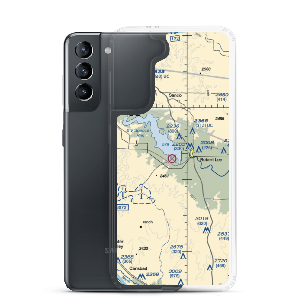Robert Lee Airport (54F) VFR Sectional Samsung Case Samsung Galaxy S21 model shown